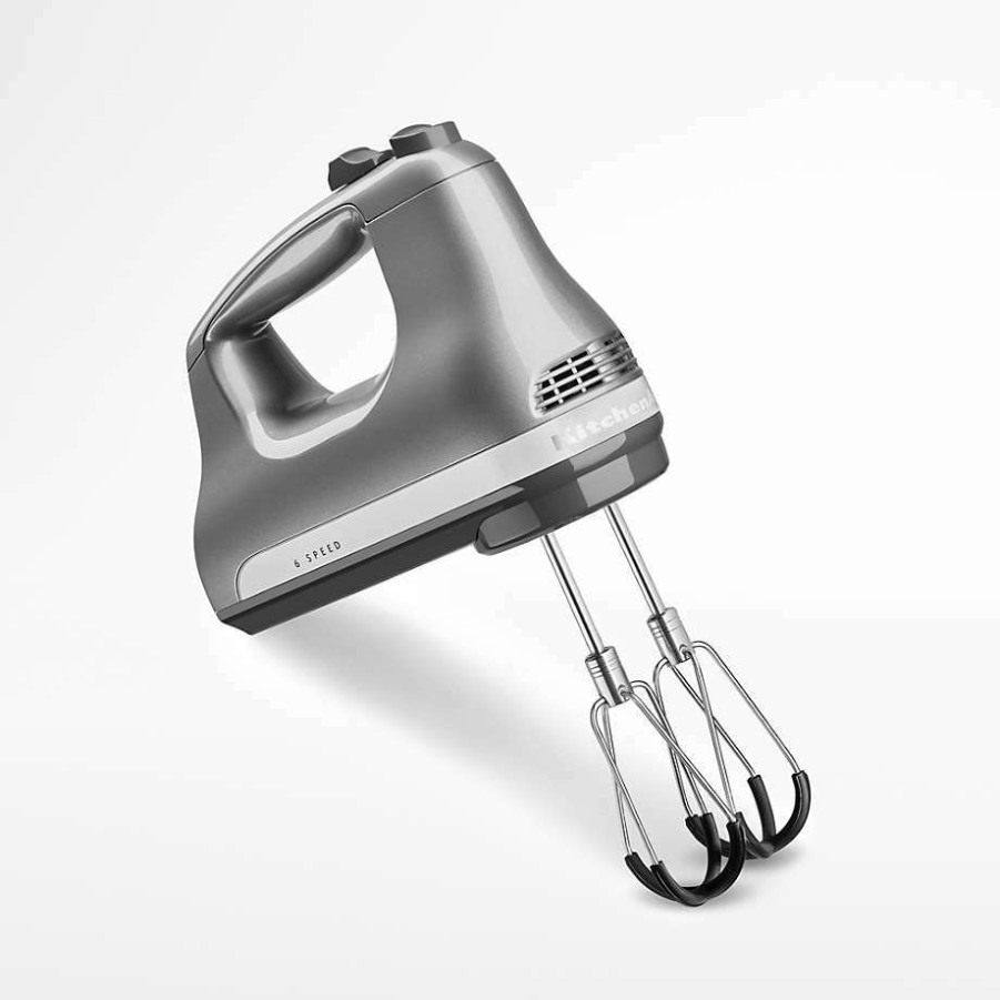 Kitchen Appliances * | Clearance Kitchenaid 6-Speed Silver Hand Mixer With Flex Edge Beaters Contour