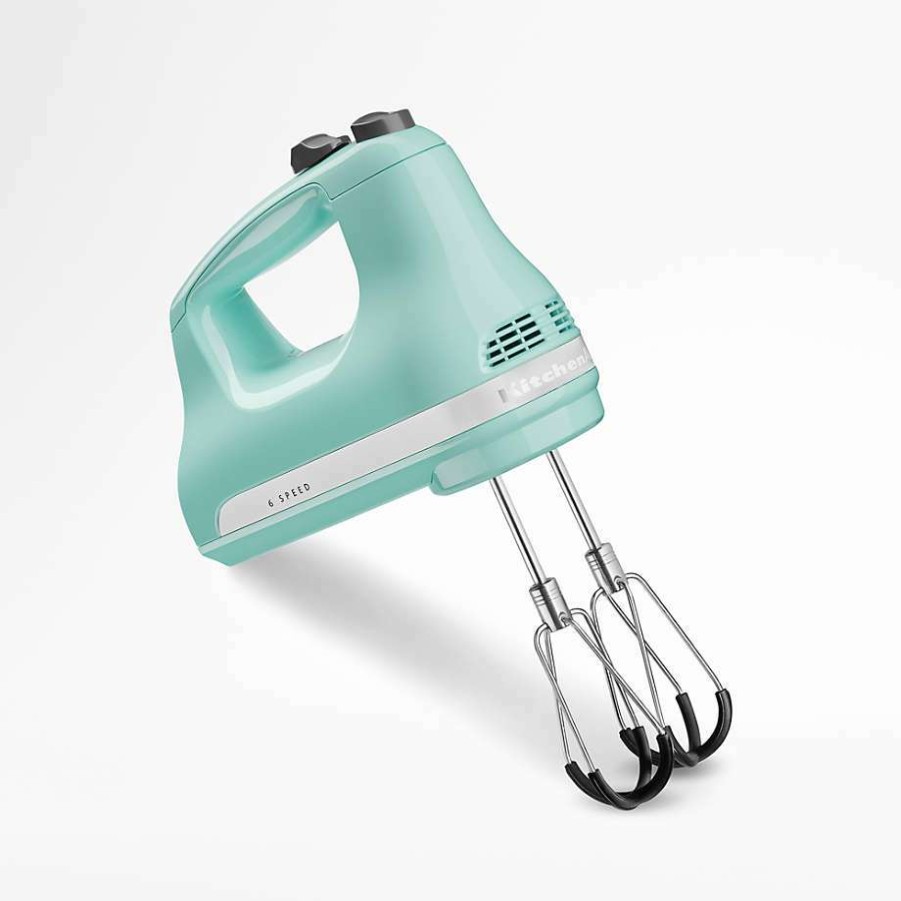 Kitchen Appliances * | Online Kitchenaid 6-Speed Ice Blue Hand Mixer With Flex Edge Beaters Contour