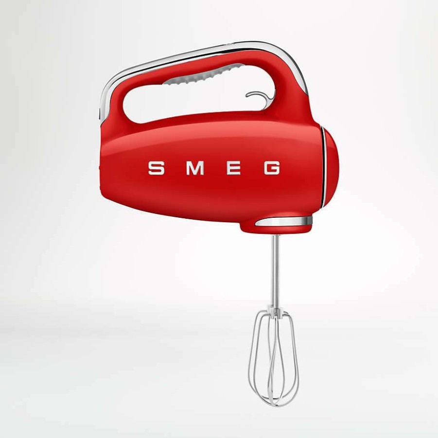 Kitchen Appliances * | Clearance Smeg Red 9-Speed Hand Mixer