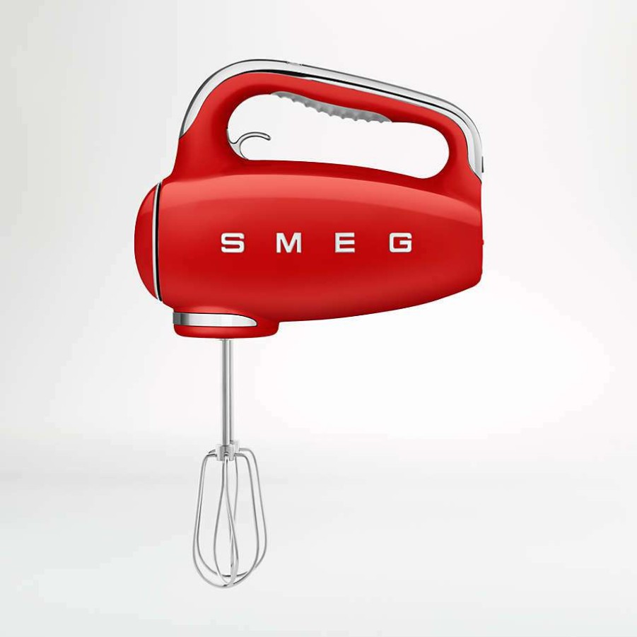 Kitchen Appliances * | Clearance Smeg Red 9-Speed Hand Mixer