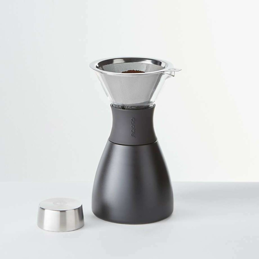 Kitchen * | Clearance Asobu Black Pour-Over Insulated Coffee Maker