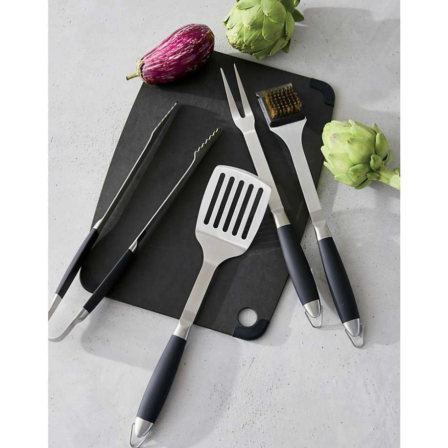 Kitchen * | Online Black-Handled 4-Piece Barbecue Tool Set