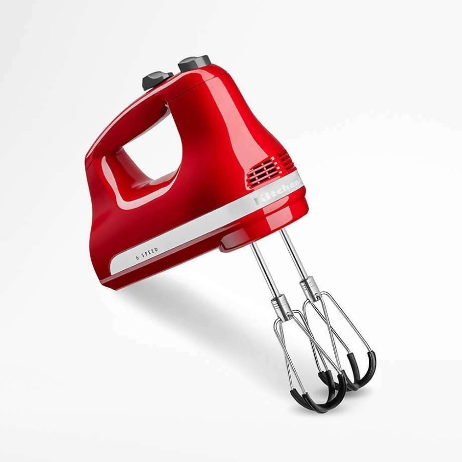 Kitchen Appliances * | Online Kitchenaid 6-Speed Empire Red Hand Mixer With Flex Edge Beaters Contour