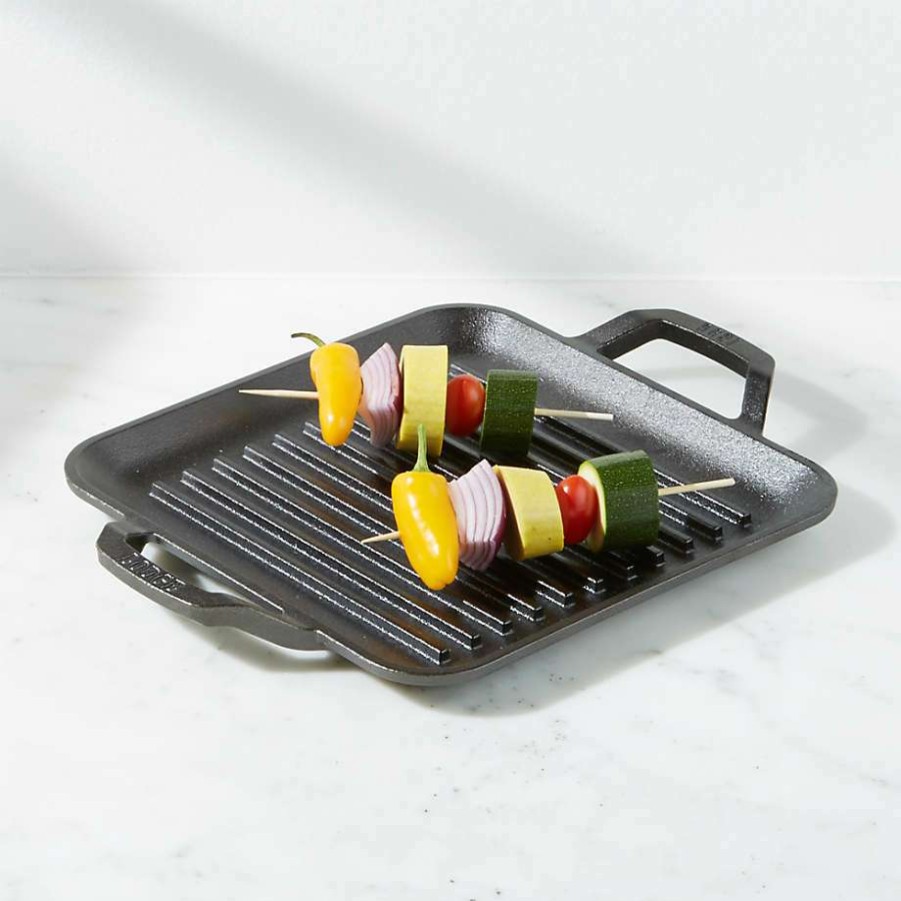 Kitchen * | Free Delivery Lodge Chef Collection 11 Seasoned Cast Iron Square Grill Pan