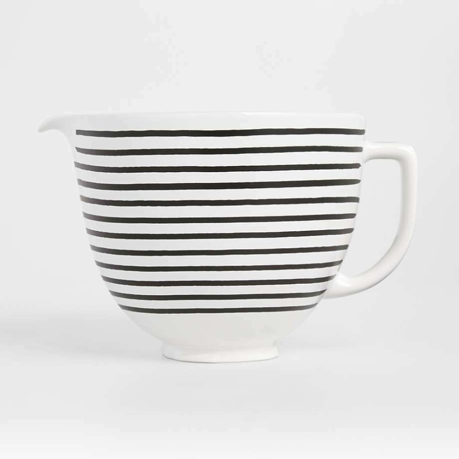 Kitchen Appliances * | Discount Kitchenaid 5-Quart Black-And-White Striped Ceramic Bowl