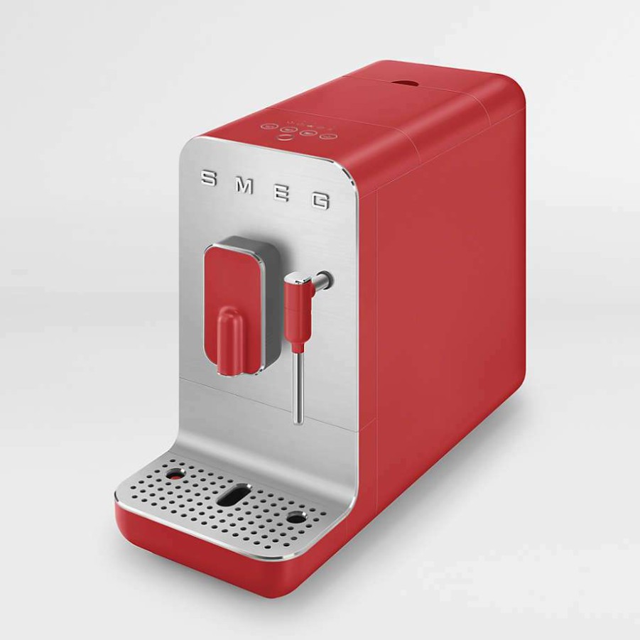 Kitchen * | Discount Smeg Red Automatic Coffee And Espresso Machine With Milk Frother