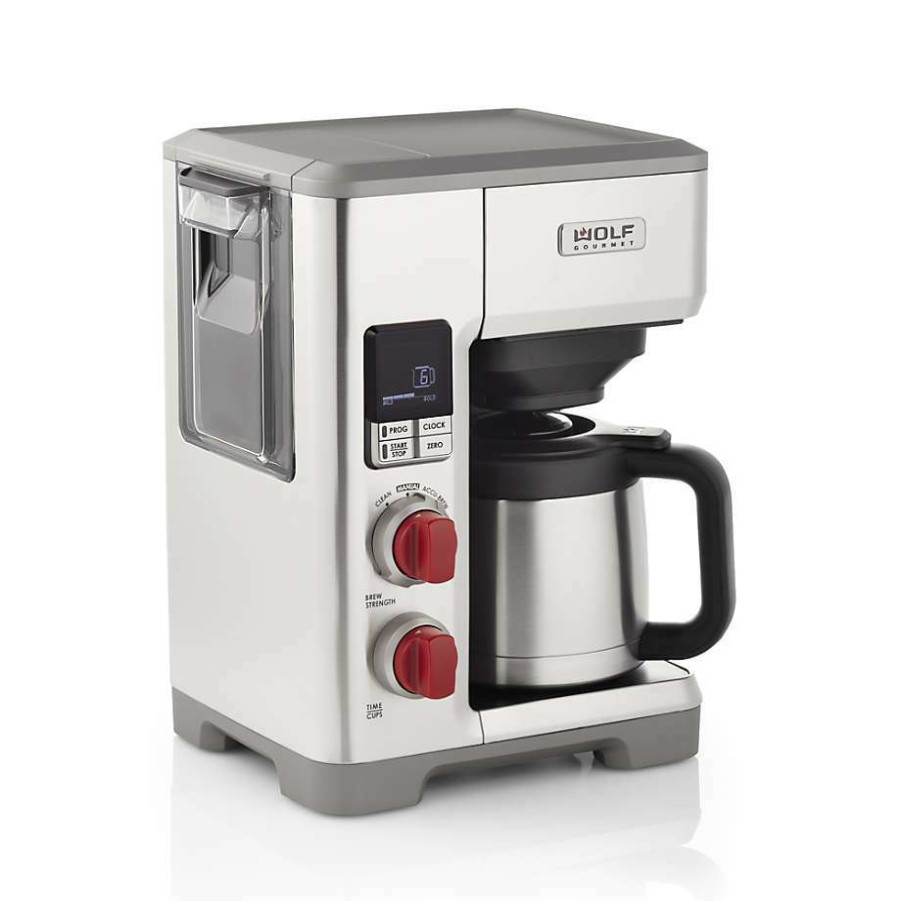 Kitchen * | Free Delivery Wolf Gourmet Automatic Drip Coffee Maker With Red Knobs