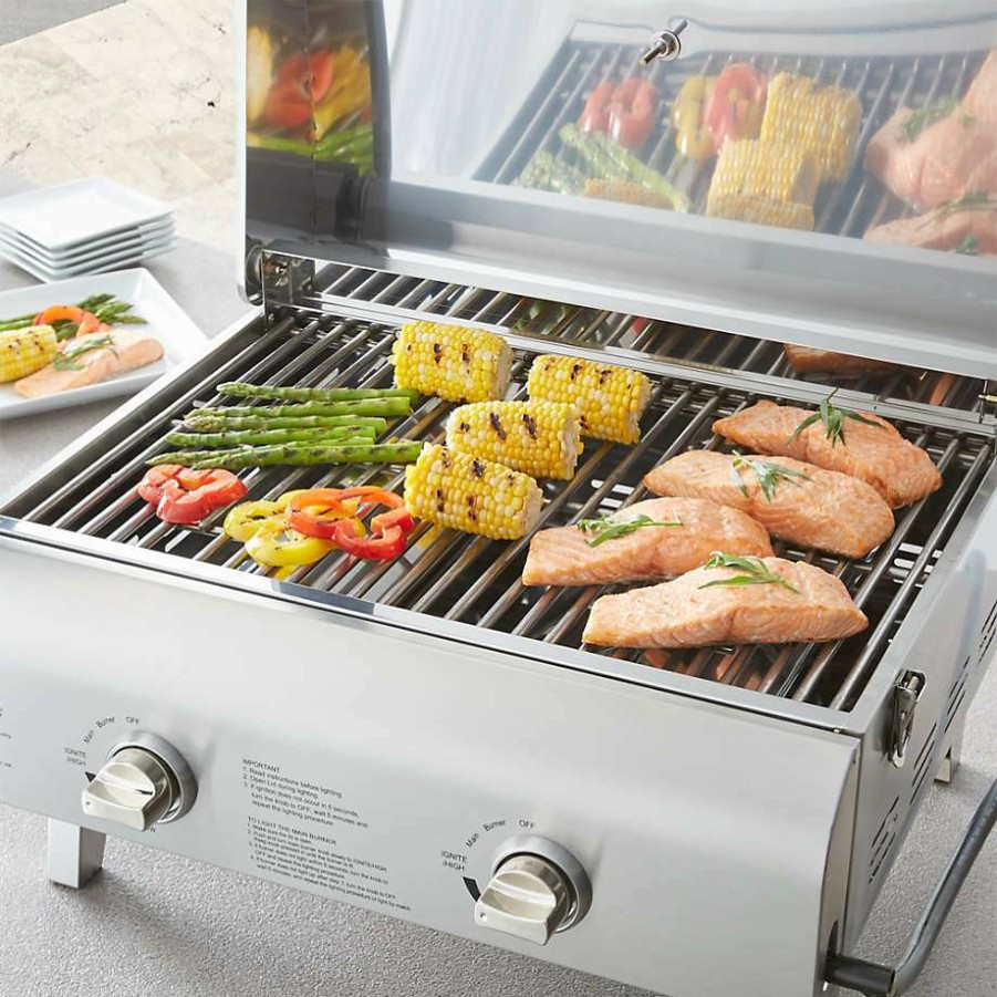 Barbecue & Grilling * | Discount Cuisinart Chef Style Stainless Steel Portable 2-Burner Outdoor Gas Grill