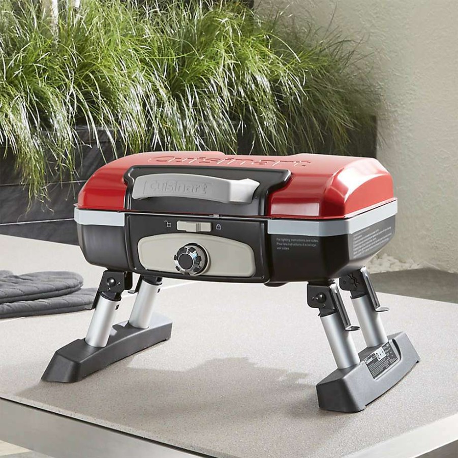 Barbecue & Grilling * | Discount Cuisinart Petite Red Portable Outdoor Propane Gas Grill