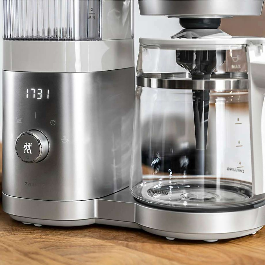 Kitchen * | Discount Zwilling Enfinigy Silver Glass 12-Cup Coffee Maker