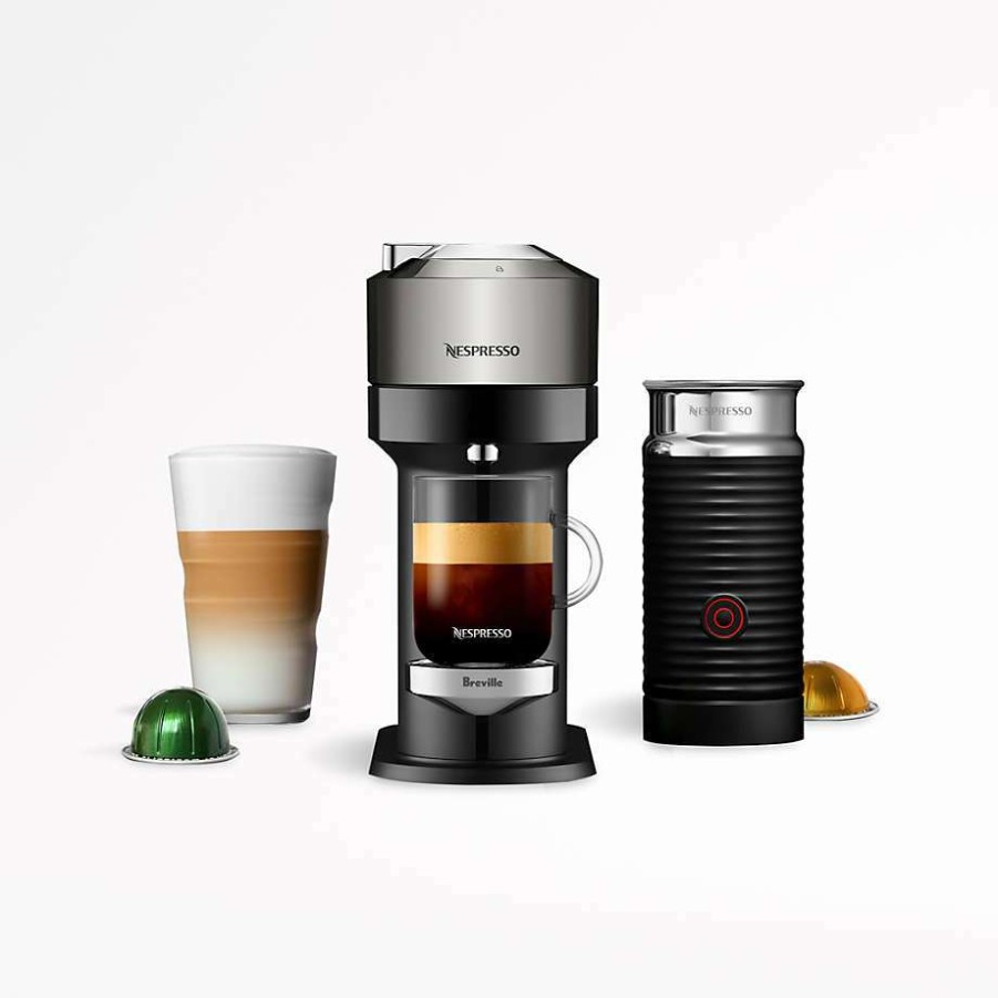 Kitchen * | Clearance Nespresso By Breville Vertuo Next Dark Chrome Coffee And Espresso Machine With Frother