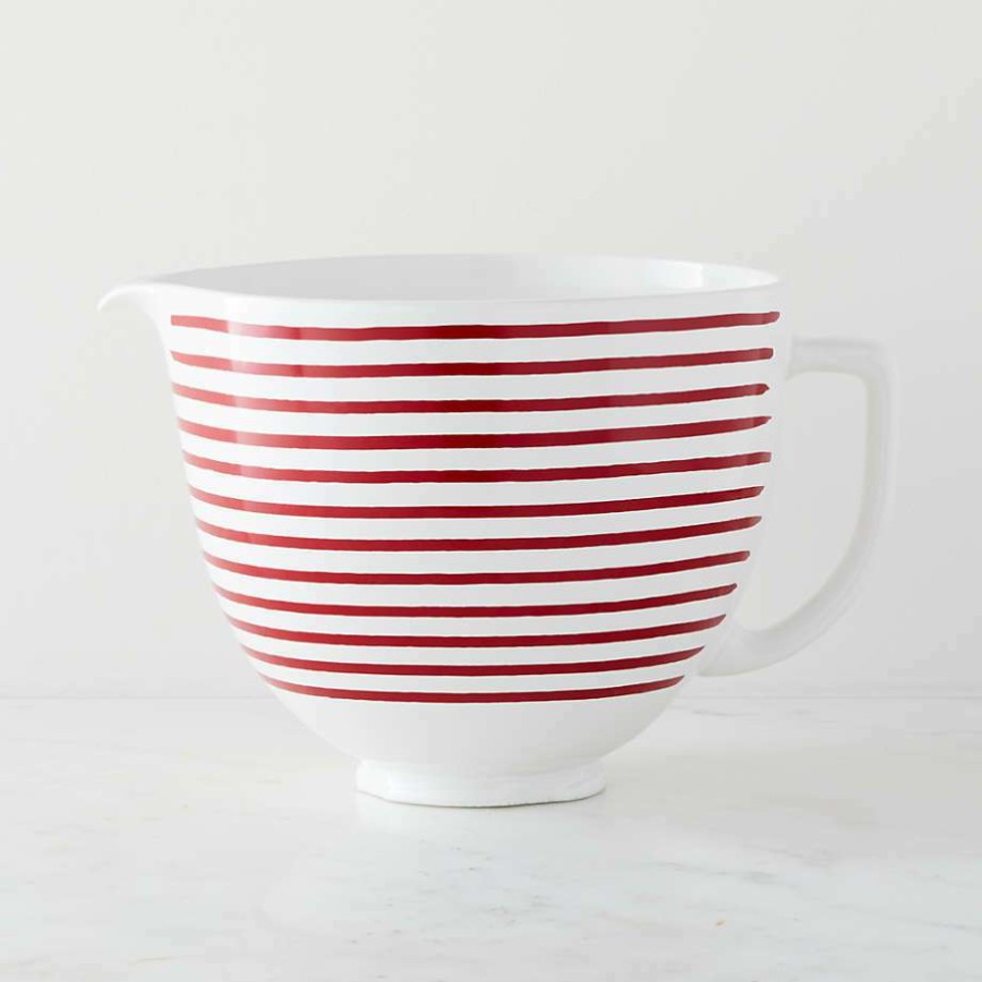 Kitchen Appliances * | Discount Kitchenaid 5-Qt. Ceramic Red And White Bowl