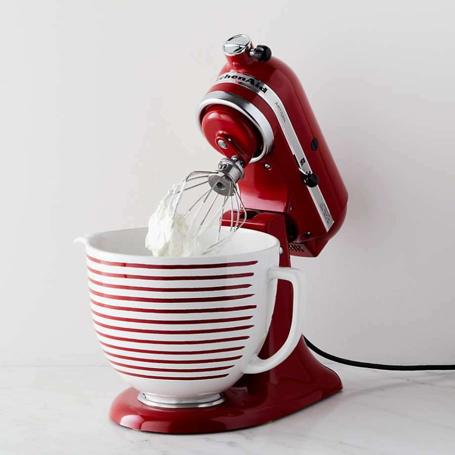 Kitchen Appliances * | Discount Kitchenaid 5-Qt. Ceramic Red And White Bowl