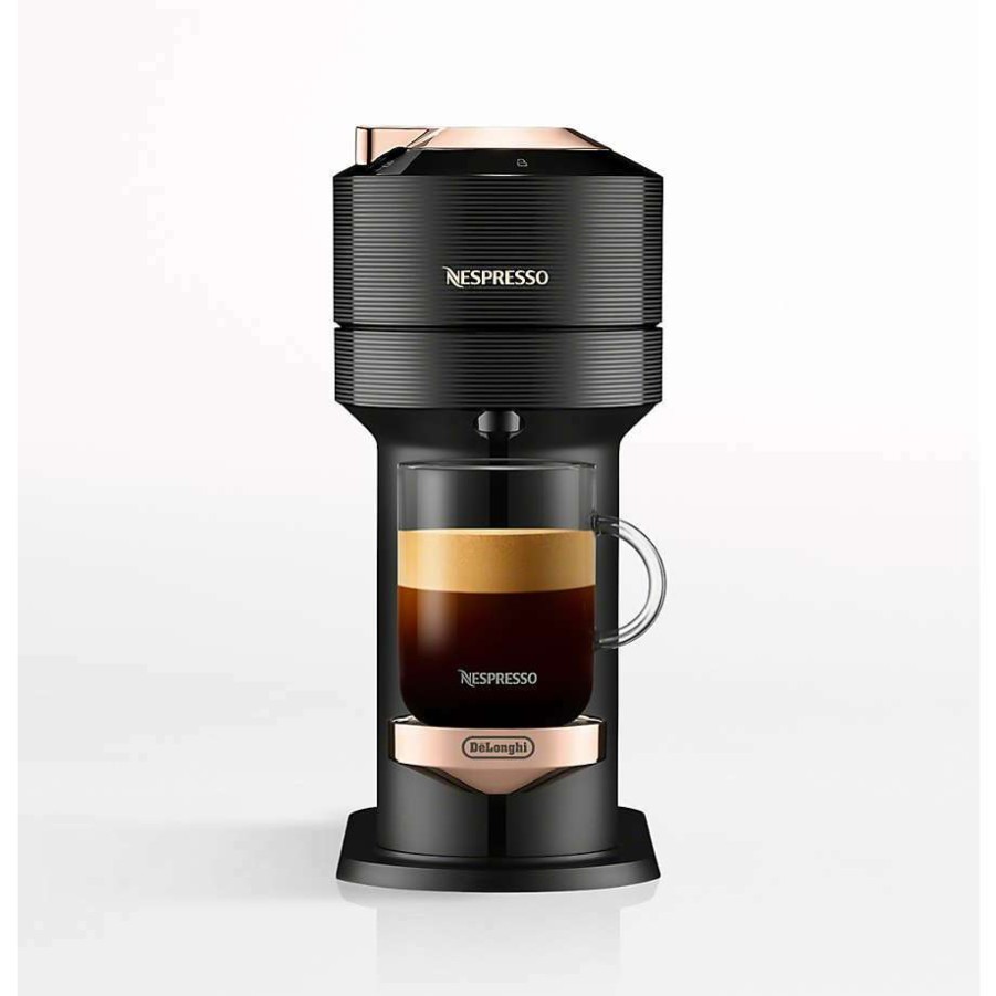 Kitchen * | Discount Nespresso By De'Longhi Rose Gold And Black Vertuo Next Coffee And Espresso Machine